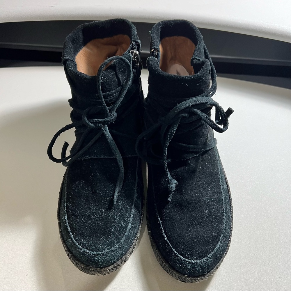 UGG Black Suede Lace-Up Ankle Boots